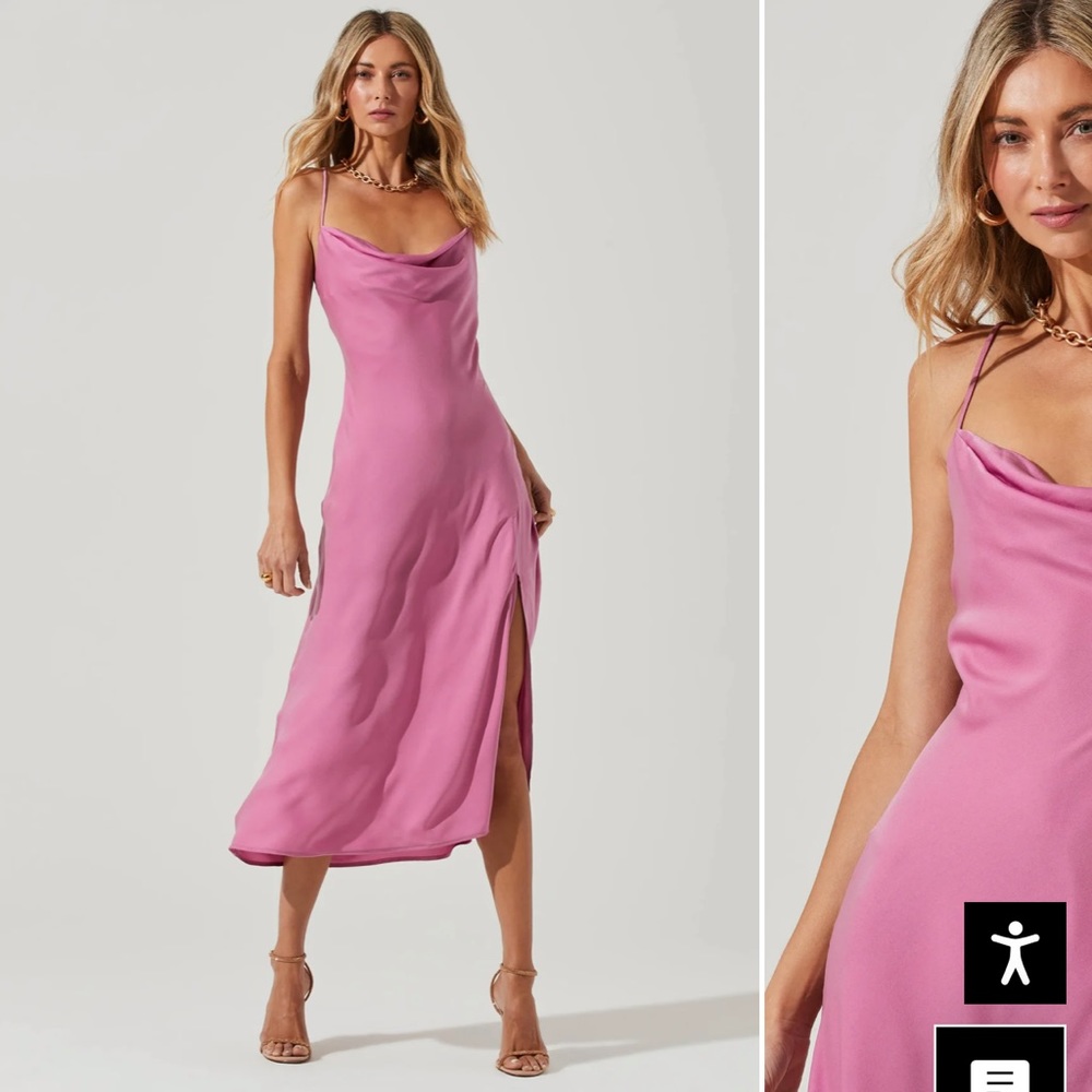 NWT ASTR Gaia Midi Dress Pink Size M